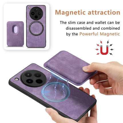 For Oppo Find X8 Pro 5G Case Retro Leather+TPU Phone Cover with Detachable Card Slot