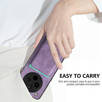 For Oppo Find X8 Pro 5G Case Retro Leather+TPU Phone Cover with Detachable Card Slot