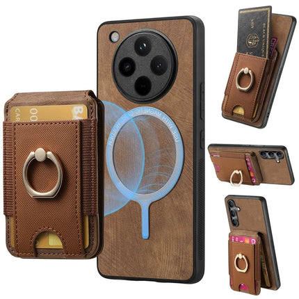 For Oppo Find X8 Pro 5G Case with Detachable Card Holder Kickstand Leather Back Cover - Brown