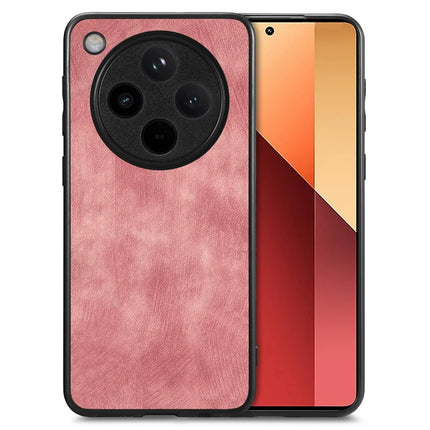 For Oppo Find X8 Pro 5G Case Retro Leather + TPU Shockproof Protective Phone Cover - Pink