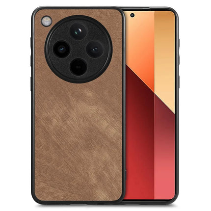 For Oppo Find X8 Pro 5G Case Retro Leather + TPU Shockproof Protective Phone Cover - Brown