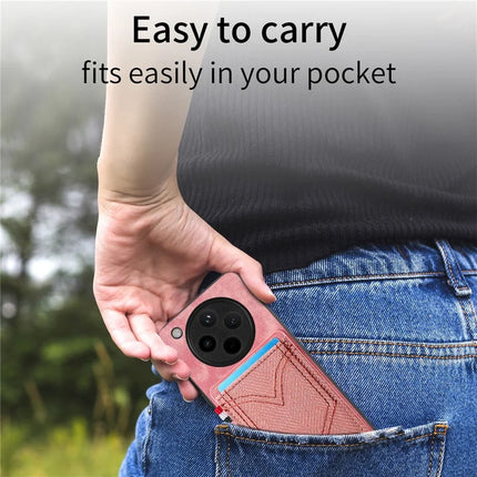 For Oppo Find X8 Pro 5G Phone Case Retro Jean Cloth Texture Leather Back Cover Card Holder