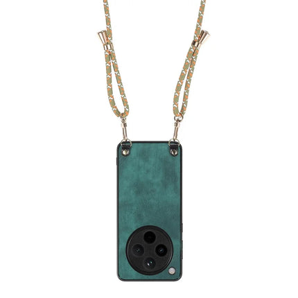 For Oppo Find X8 Pro 5G Case Retro Texture Leather Coated PC+TPU Phone Cover with Hanging Rope