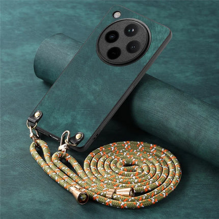 For Oppo Find X8 Pro 5G Case Retro Texture Leather Coated PC+TPU Phone Cover with Hanging Rope