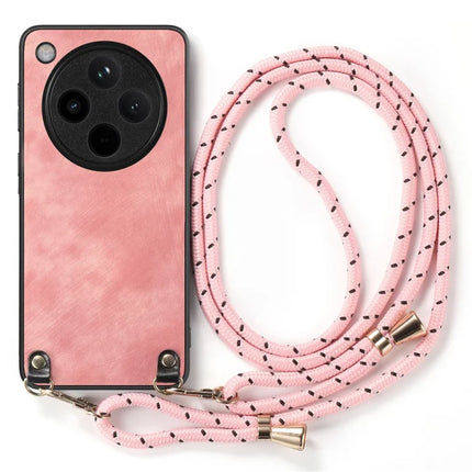 For Oppo Find X8 Pro 5G Case Retro Texture Leather Coated PC+TPU Phone Cover with Hanging Rope
