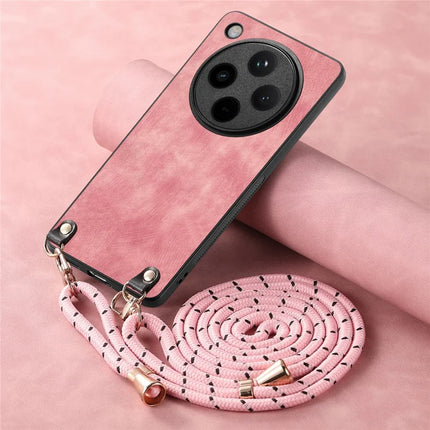 For Oppo Find X8 Pro 5G Case Retro Texture Leather Coated PC+TPU Phone Cover with Hanging Rope