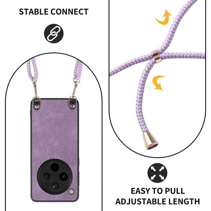 For Oppo Find X8 Pro 5G Case Retro Texture Leather Coated PC+TPU Phone Cover with Hanging Rope