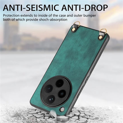 For Oppo Find X8 Pro 5G Case Retro Texture Leather Coated PC+TPU Phone Cover with Hanging Rope