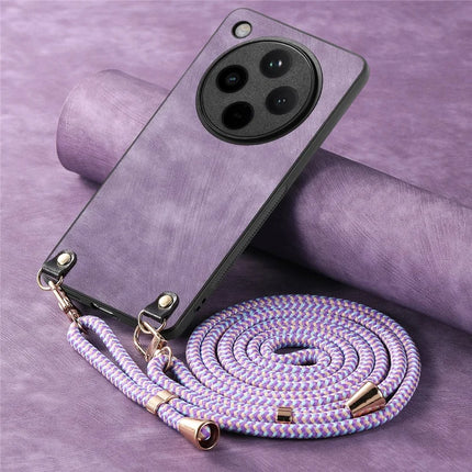 For Oppo Find X8 Pro 5G Case Retro Texture Leather Coated PC+TPU Phone Cover with Hanging Rope