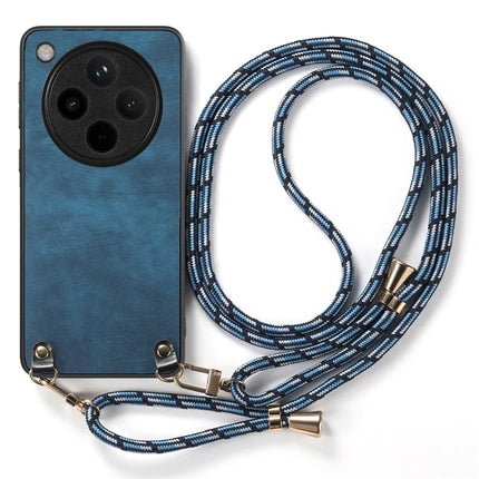 For Oppo Find X8 Pro 5G Case Retro Texture Leather Coated PC+TPU Phone Cover with Hanging Rope
