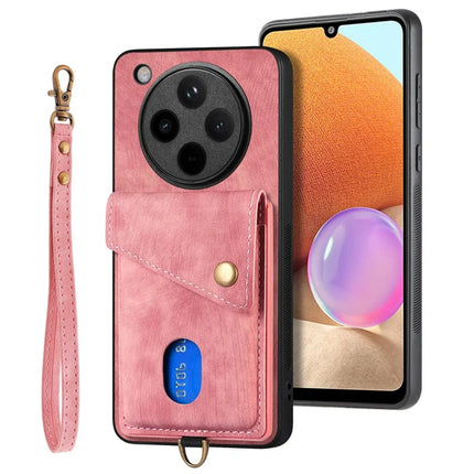 For Oppo Find X8 Pro 5G Case Leather+TPU Back Cover with Card Slot Kickstand - Pink