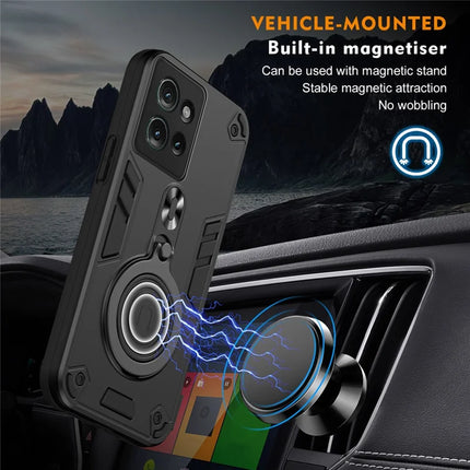 For Motorola Edge 50 5G Case Rotatable Kickstand PC+TPU Drop Protection Phone Cover