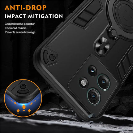 For Motorola Edge 50 5G Case Rotatable Kickstand PC+TPU Drop Protection Phone Cover
