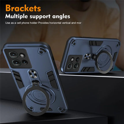 For Motorola Edge 50 5G Case Rotatable Kickstand PC+TPU Drop Protection Phone Cover