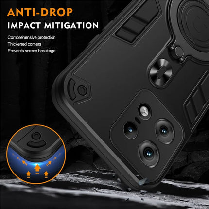 For Motorola Edge 50 Pro 5G Case Rotatable Kickstand PC+TPU Drop Protection Phone Cover