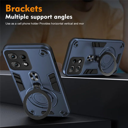 For Motorola Edge 50 Pro 5G Case Rotatable Kickstand PC+TPU Drop Protection Phone Cover