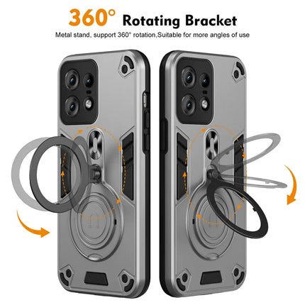 For Motorola Edge 50 Pro 5G Case Rotatable Kickstand PC+TPU Drop Protection Phone Cover
