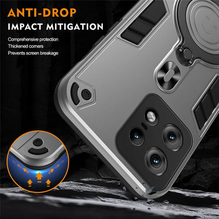 For Motorola Edge 50 Pro 5G Case Rotatable Kickstand PC+TPU Drop Protection Phone Cover