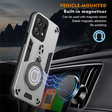 For Motorola Edge 50 Pro 5G Case Rotatable Kickstand PC+TPU Drop Protection Phone Cover