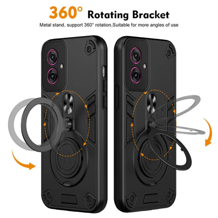 For Motorola Moto G55 5G Case Rotatable Kickstand PC+TPU Drop Protection Phone Cover