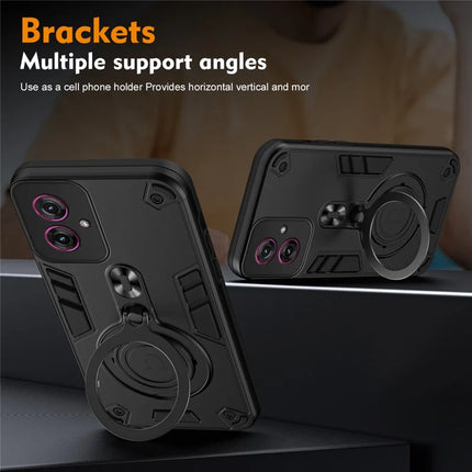 For Motorola Moto G55 5G Case Rotatable Kickstand PC+TPU Drop Protection Phone Cover