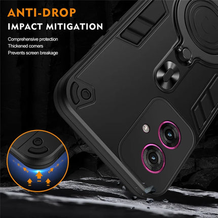 For Motorola Moto G55 5G Case Rotatable Kickstand PC+TPU Drop Protection Phone Cover