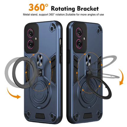 For Motorola Moto G55 5G Case Rotatable Kickstand PC+TPU Drop Protection Phone Cover