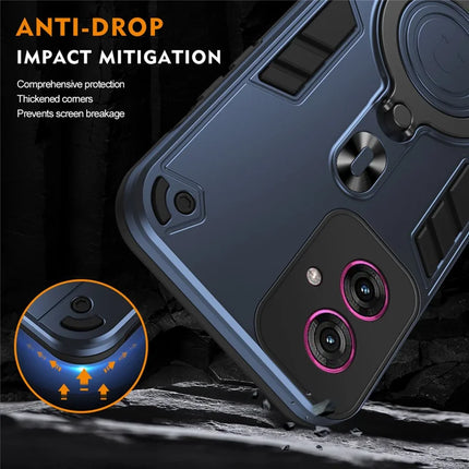 For Motorola Moto G55 5G Case Rotatable Kickstand PC+TPU Drop Protection Phone Cover