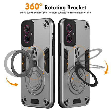For Motorola Moto G55 5G Case Rotatable Kickstand PC+TPU Drop Protection Phone Cover