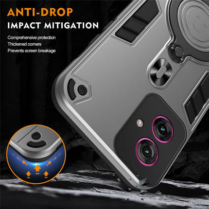 For Motorola Moto G55 5G Case Rotatable Kickstand PC+TPU Drop Protection Phone Cover