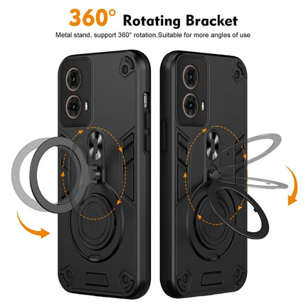 For Motorola Moto G85 5G / S50 Neo 5G Case Rotatable Kickstand PC+TPU Drop Protection Phone Cover