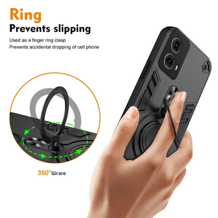 For Motorola Moto G85 5G / S50 Neo 5G Case Rotatable Kickstand PC+TPU Drop Protection Phone Cover