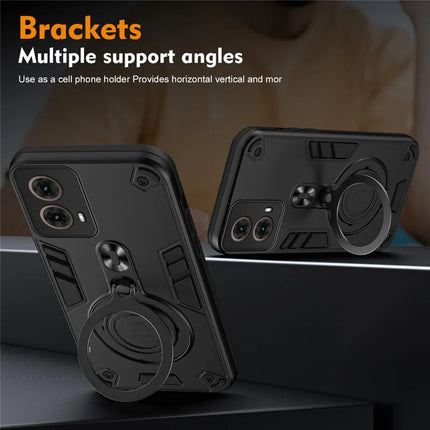 For Motorola Moto G85 5G / S50 Neo 5G Case Rotatable Kickstand PC+TPU Drop Protection Phone Cover