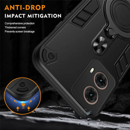 For Motorola Moto G85 5G / S50 Neo 5G Case Rotatable Kickstand PC+TPU Drop Protection Phone Cover