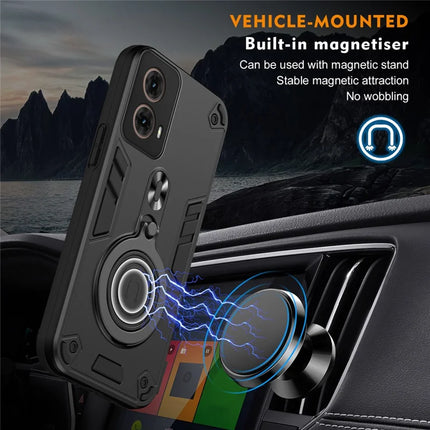 For Motorola Moto G85 5G / S50 Neo 5G Case Rotatable Kickstand PC+TPU Drop Protection Phone Cover