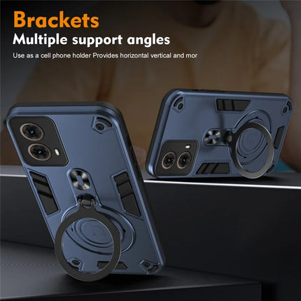 For Motorola Moto G85 5G / S50 Neo 5G Case Rotatable Kickstand PC+TPU Drop Protection Phone Cover