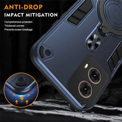 For Motorola Moto G85 5G / S50 Neo 5G Case Rotatable Kickstand PC+TPU Drop Protection Phone Cover
