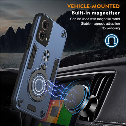 For Motorola Moto G85 5G / S50 Neo 5G Case Rotatable Kickstand PC+TPU Drop Protection Phone Cover