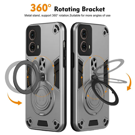 For Motorola Moto G85 5G / S50 Neo 5G Case Rotatable Kickstand PC+TPU Drop Protection Phone Cover