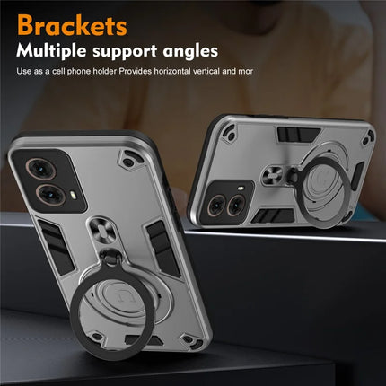 For Motorola Moto G85 5G / S50 Neo 5G Case Rotatable Kickstand PC+TPU Drop Protection Phone Cover