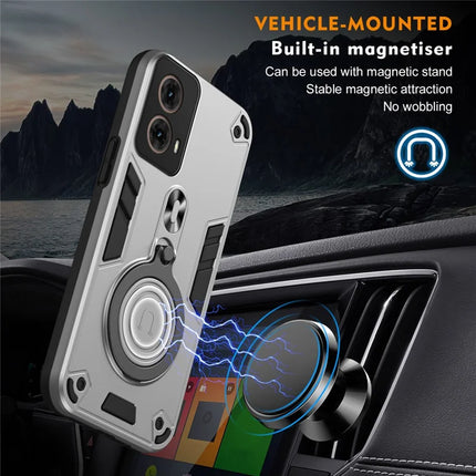 For Motorola Moto G85 5G / S50 Neo 5G Case Rotatable Kickstand PC+TPU Drop Protection Phone Cover