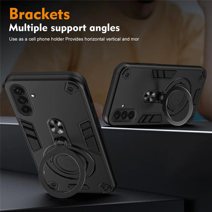 For Samsung Galaxy A36 5G Case Rotatable Kickstand PC+TPU Drop Protection Phone Cover