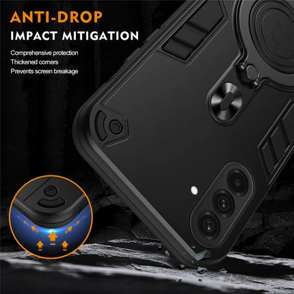 For Samsung Galaxy A36 5G Case Rotatable Kickstand PC+TPU Drop Protection Phone Cover