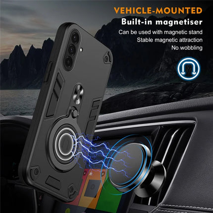 For Samsung Galaxy A36 5G Case Rotatable Kickstand PC+TPU Drop Protection Phone Cover