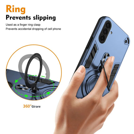 For Samsung Galaxy A36 5G Case Rotatable Kickstand PC+TPU Drop Protection Phone Cover