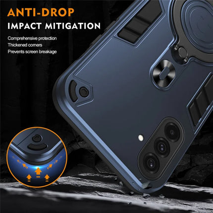 For Samsung Galaxy A36 5G Case Rotatable Kickstand PC+TPU Drop Protection Phone Cover