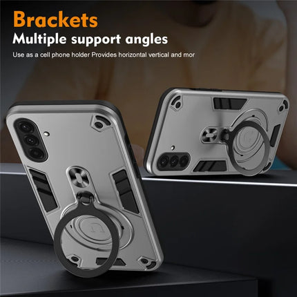 For Samsung Galaxy A36 5G Case Rotatable Kickstand PC+TPU Drop Protection Phone Cover