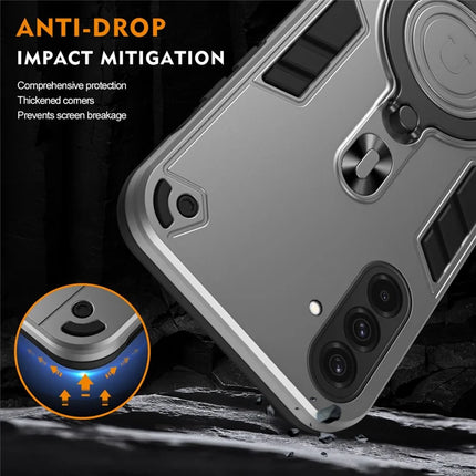 For Samsung Galaxy A36 5G Case Rotatable Kickstand PC+TPU Drop Protection Phone Cover