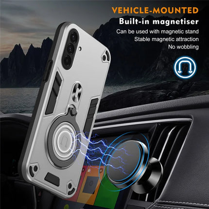 For Samsung Galaxy A36 5G Case Rotatable Kickstand PC+TPU Drop Protection Phone Cover