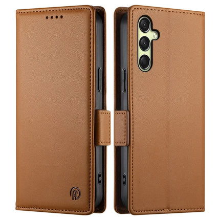 DF-010 For Samsung Galaxy A26 5G Stand Case PU Leather Wallet Phone Cover - Brown